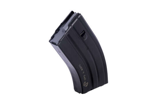 The C Products stainless steel 20 round 6.8 SPC magazine features a grey follower